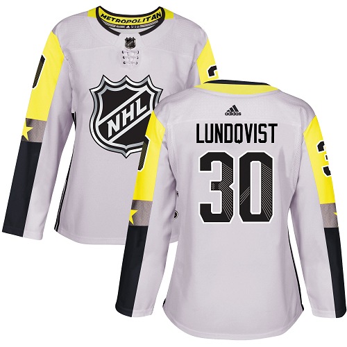 Adidas New York Rangers #30 Henrik Lundqvist Gray 2018 All-Star Metro Division Authentic Women Stitched NHL Jersey